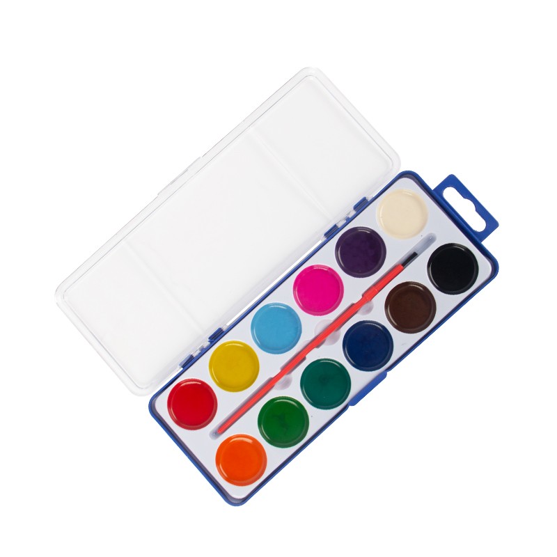 Conjunto de tinta aquarela de 12 cores com caixa de presente