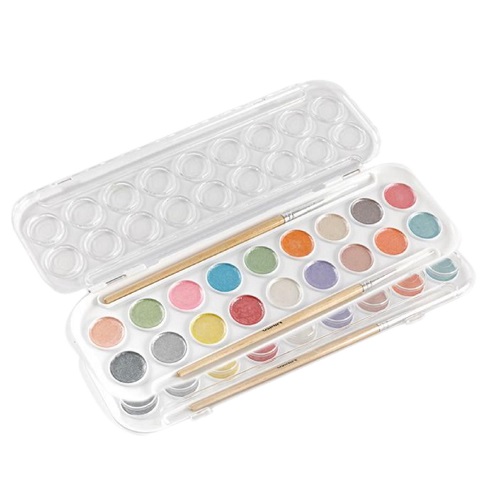 Conjunto de aquarela de viagem perfeita aquarela metálica de 18 cores