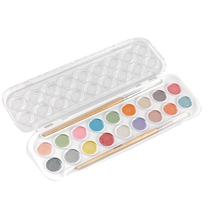 Conjunto de aquarela de viagem perfeita em aquarela metálica de 18 cores