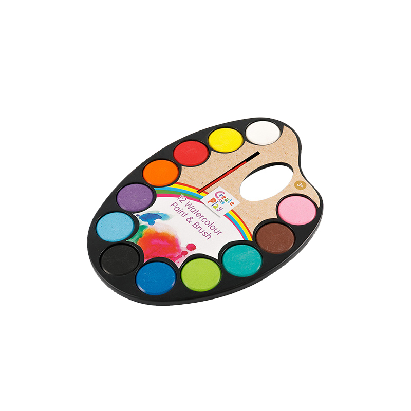 Bolo de tinta aquarela sólida de 24 cores para estudantes
