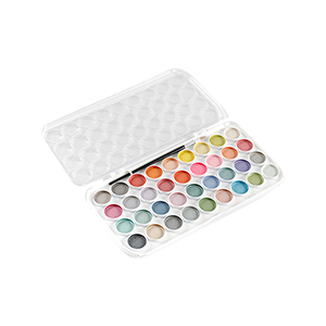 Paleta de viagem em aquarela de 36 cores