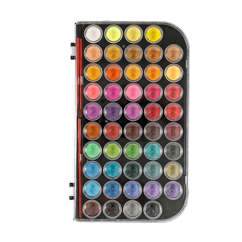 Conjunto de bolo aquarela sólido de 48 cores para artistas