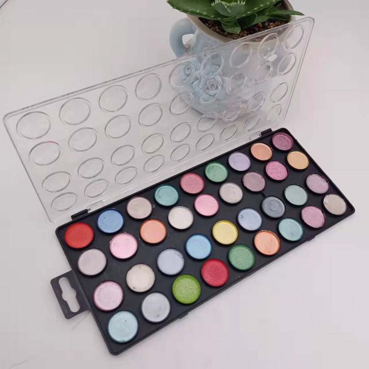 Conjunto de 36 cores aquarela brilhante